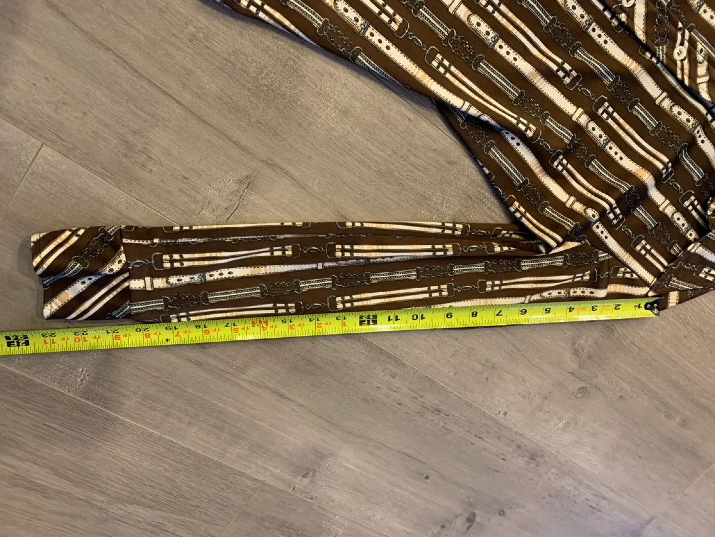 Vintage Brown & Beige Belt Buckle Buckle Blouse Small 🏈 image indicator(9)