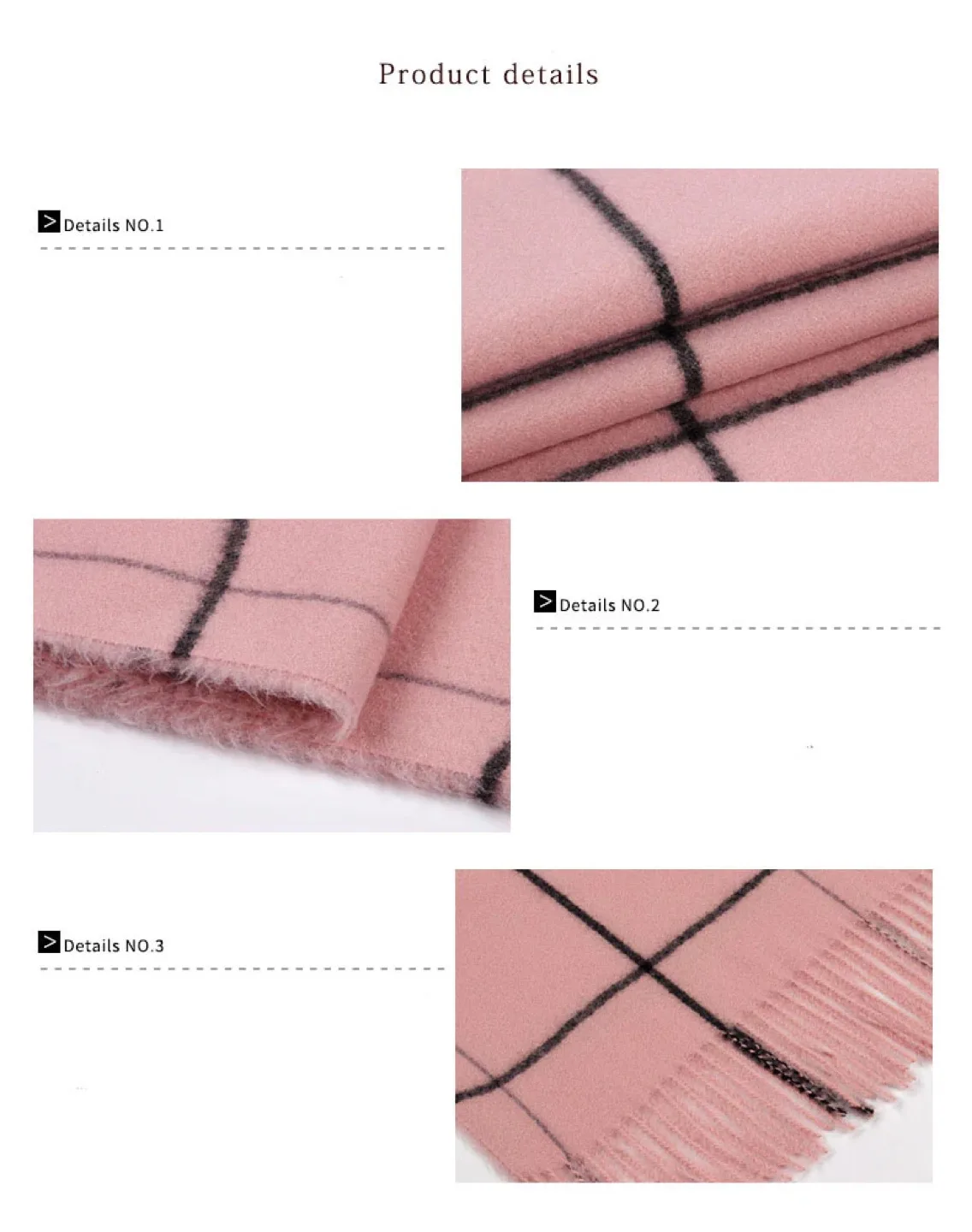 Pink and Black Checked Scarf image indicator(3)