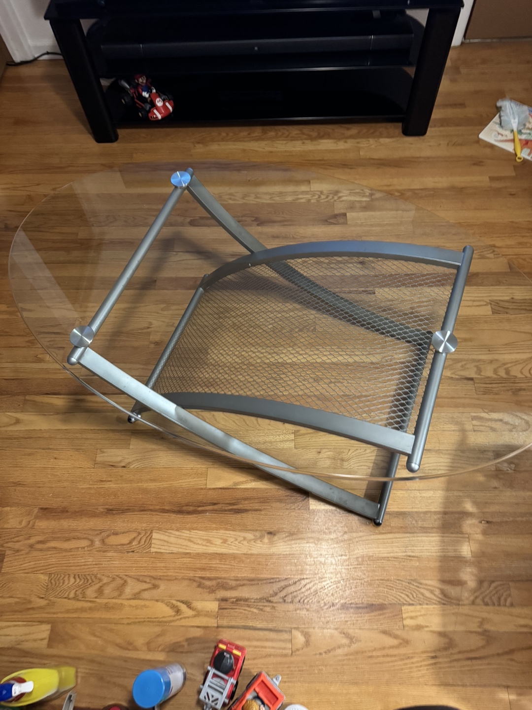 Glass Top Coffee Table with Metal Frame