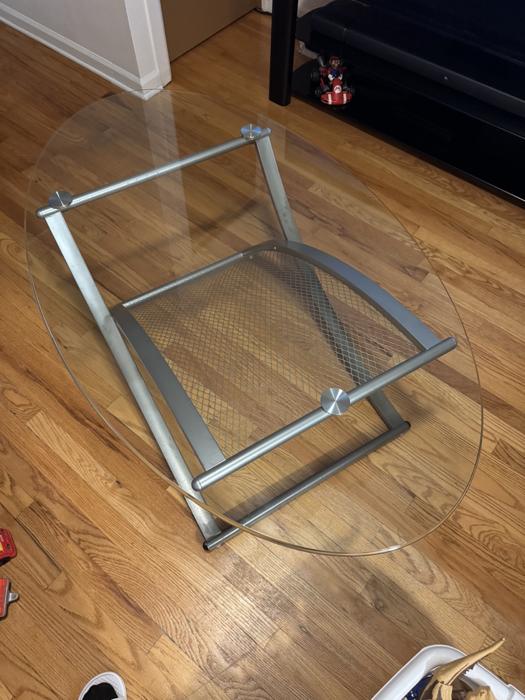 Glass Top Coffee Table with Metal Frame - photo 2
