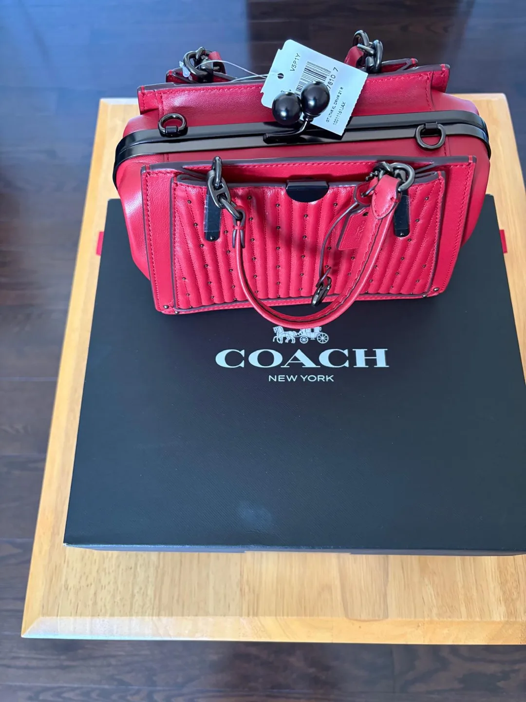 Coach Red Quilted Leather Mini Bag thumbnail