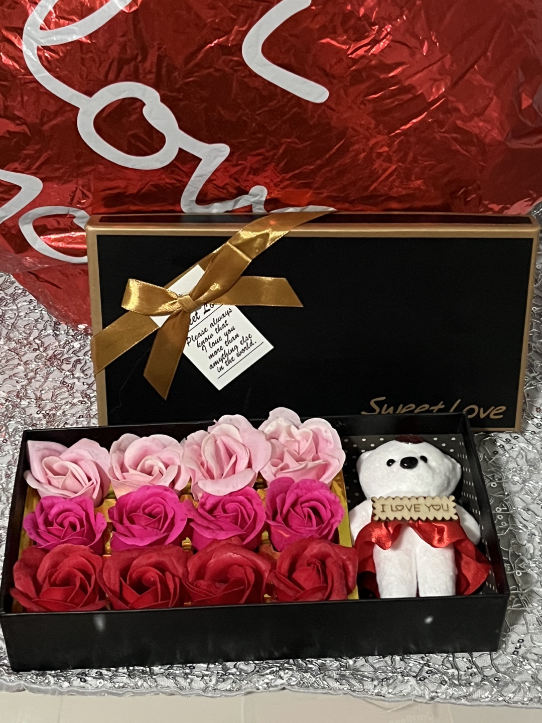 Sweet Love Rose and Teddy Bear Gift Set