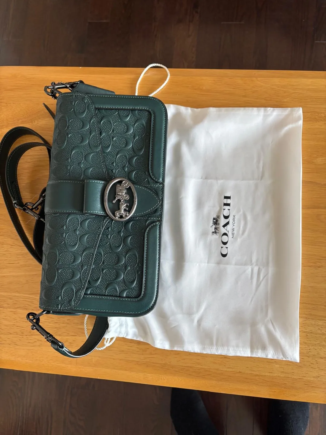 Coach Leather Shoulder Bag with Dust Bag thumbnail