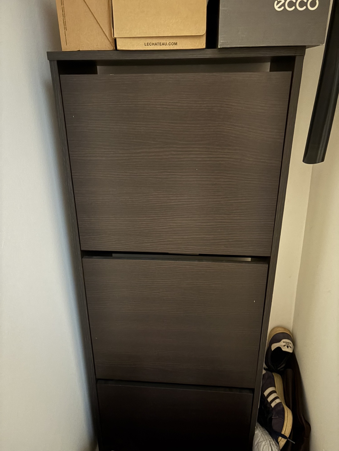 IKEA BISSA Three-Tier Shoe Cabinet with Shoe Organizers