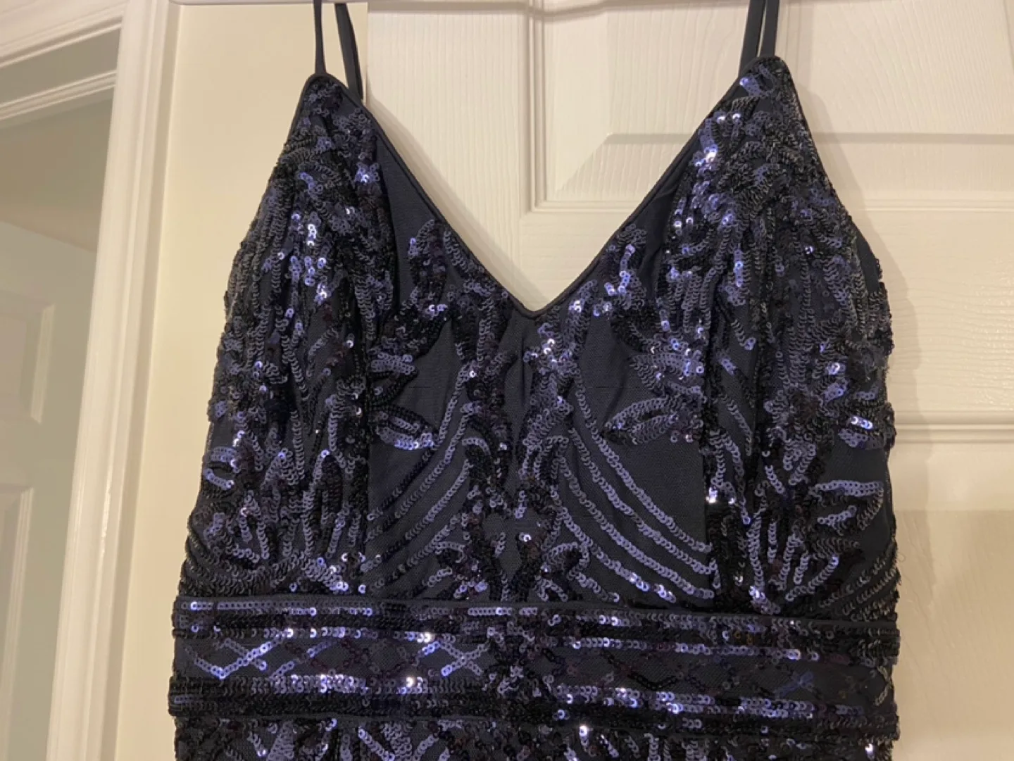 Le Chateau Stunning Navy Blue Sequin Maxi Dress 🏈 image indicator(2)