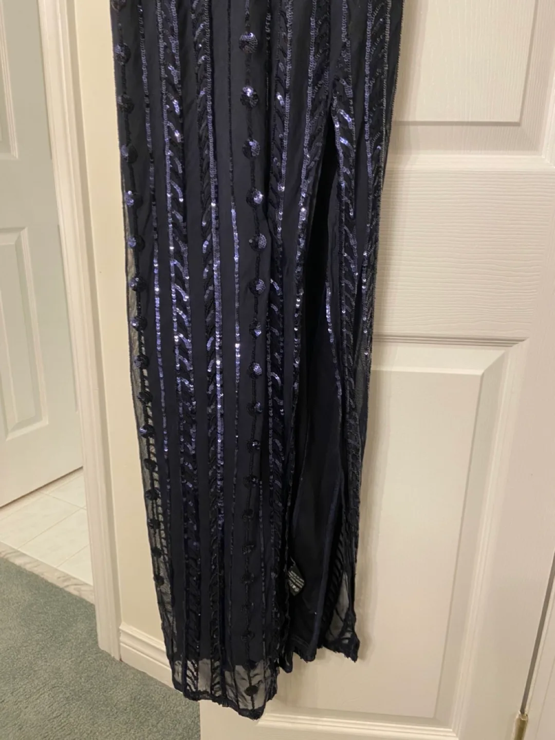 Le Chateau Stunning Navy Blue Sequin Maxi Dress 🏈 image indicator(6)