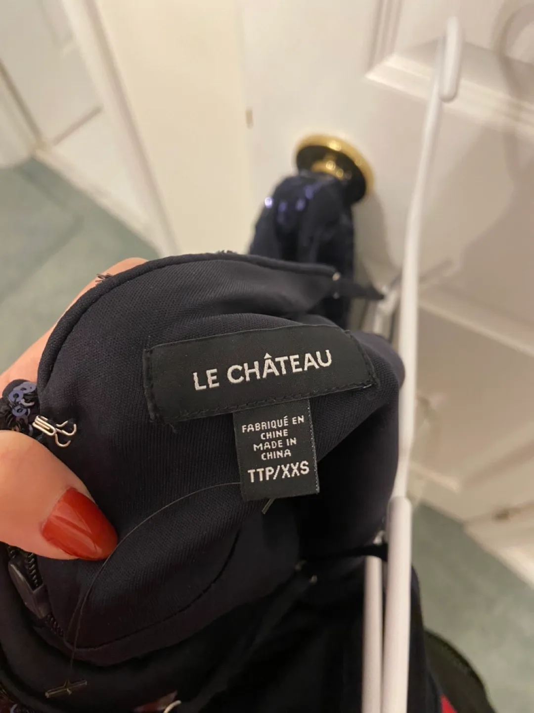 Le Chateau Stunning Navy Blue Sequin Maxi Dress 🏈 image indicator(7)