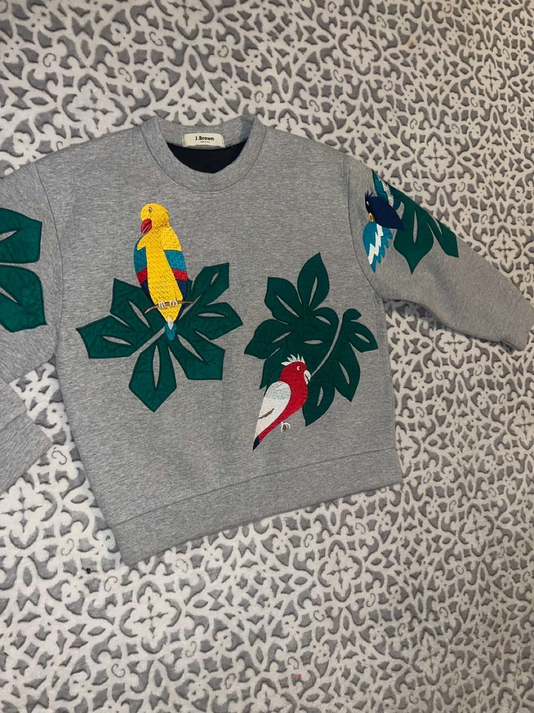 🏈J.Brown Grey Parrot Sweatshirt image indicator(6)