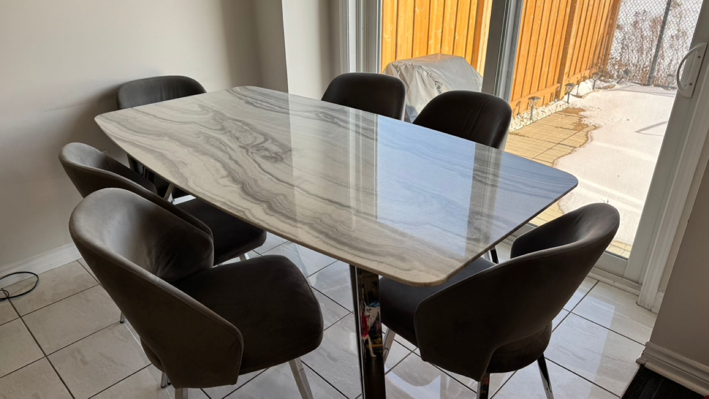 Dining Table Set - 6 Chairs - Marble Top - photo 4