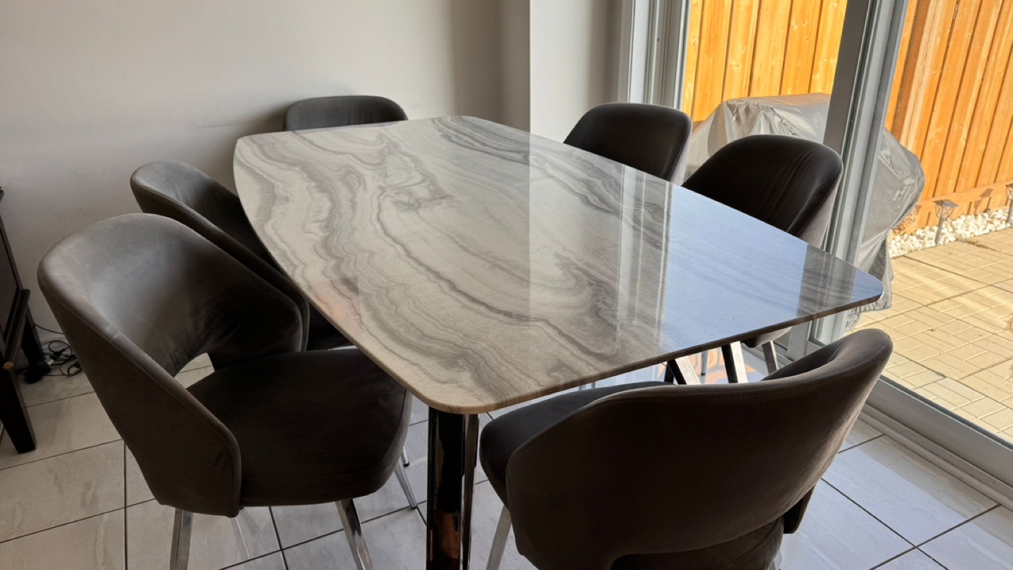 Dining Table Set - 6 Chairs - Marble Top - photo 3