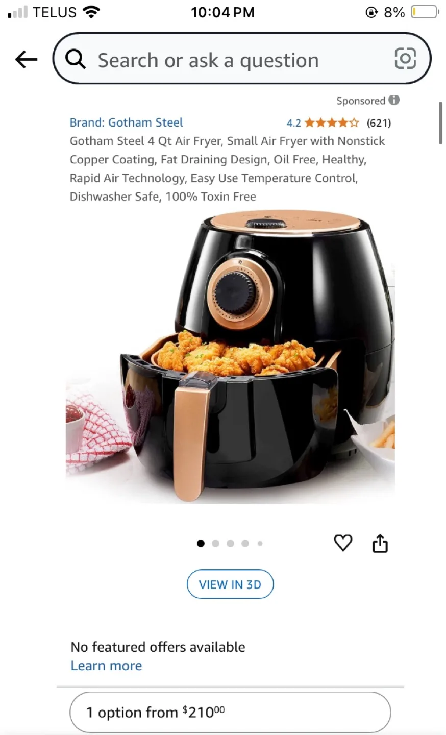 Gotham Steel 4 Qt Air Fryer with Nonstick Copper Coating image indicator(5)