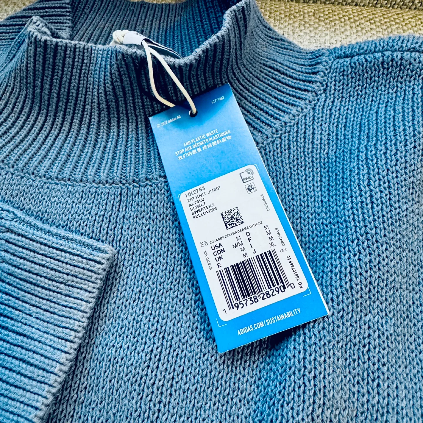 Adidas Mock Neck Knit Sweater - Medium - Brand new with Tags image indicator(4)