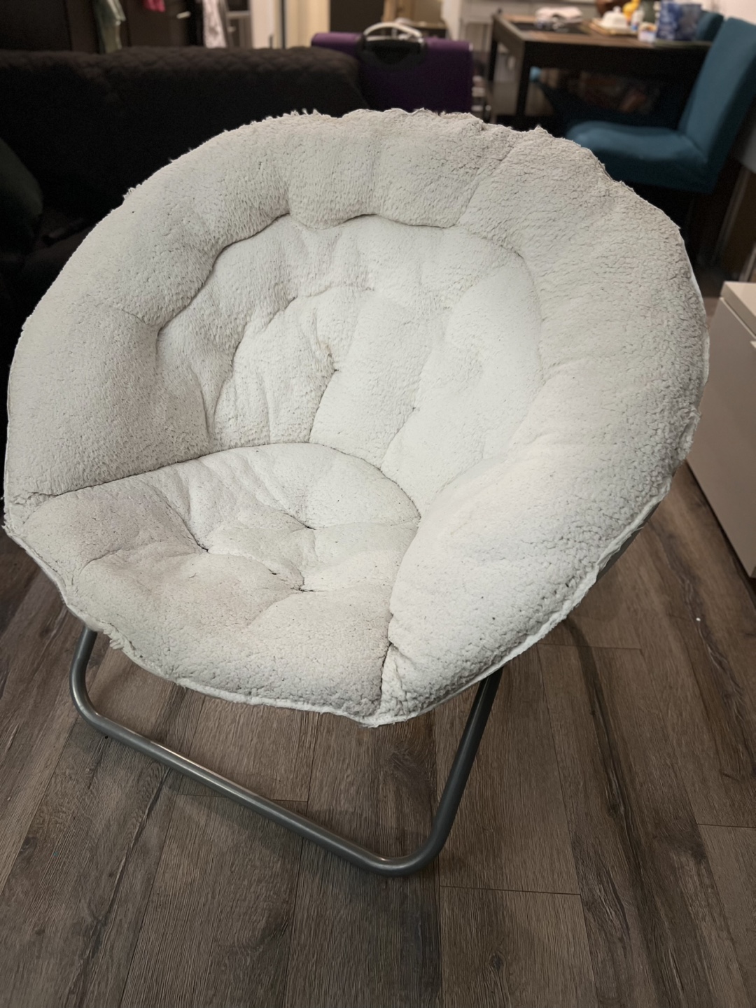 Cozy Folding Saucer Chair - Off-White - photo 2