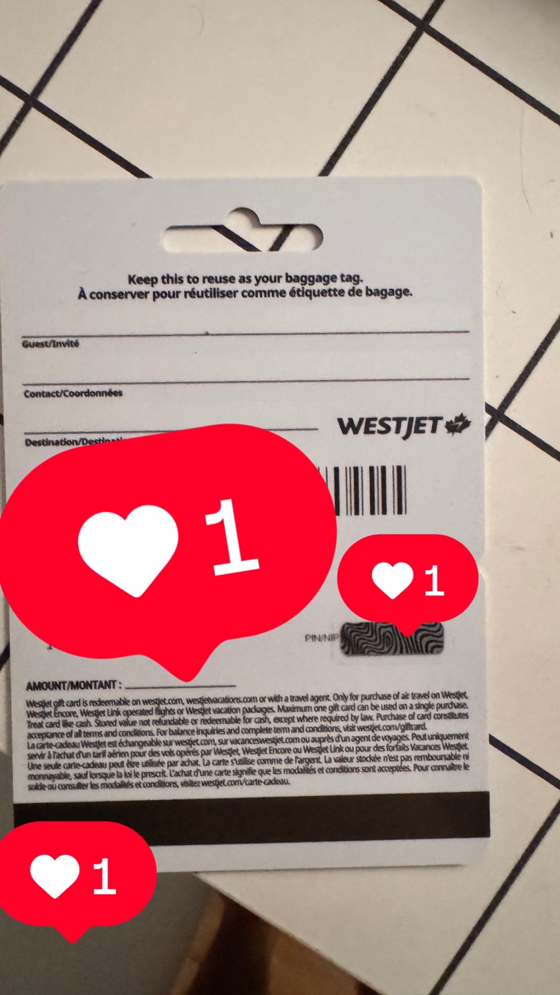 WestJet $500 Gift Card - photo 2
