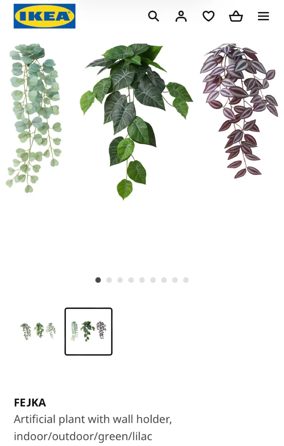 IKEA FEJKA Artificial Hanging Plants (Set of 3) image indicator(3)