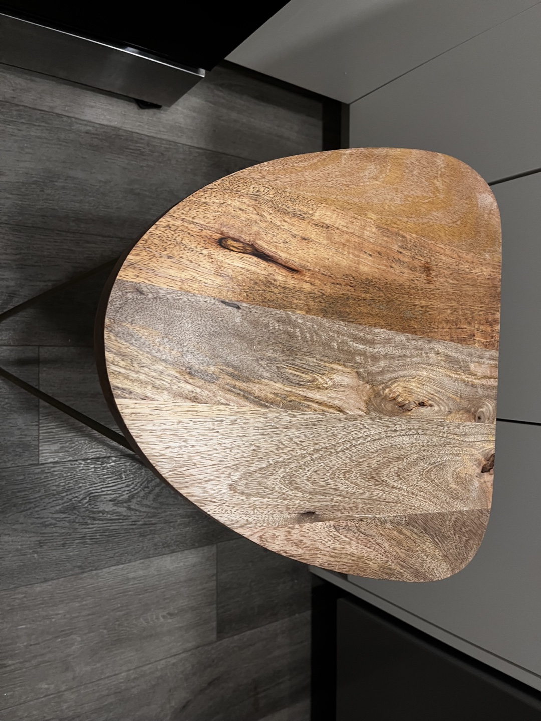 Wooden Side Table with Metal Legs - photo 2