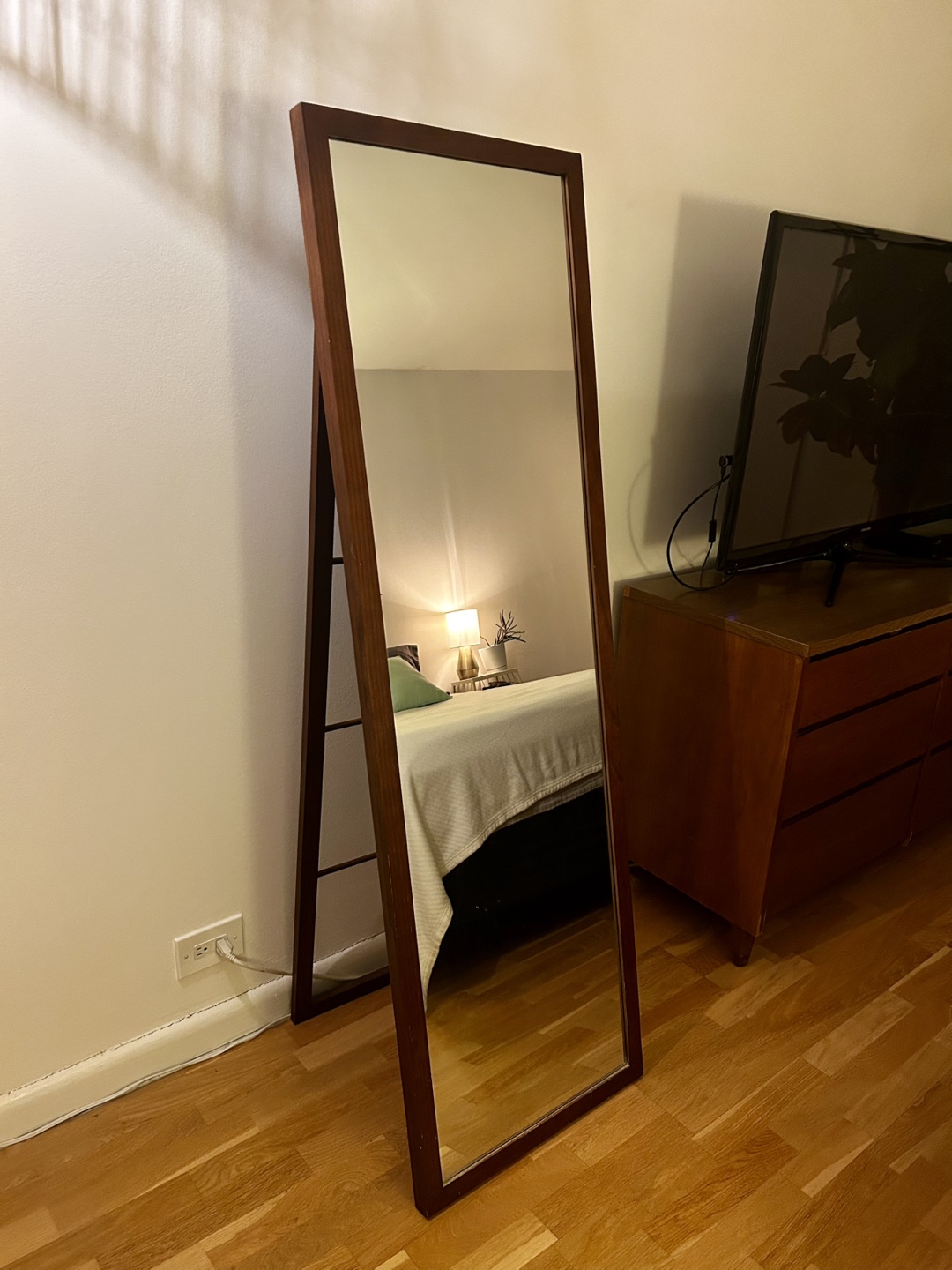 Full Length Leaner Mirror with Wood Frame - photo 2