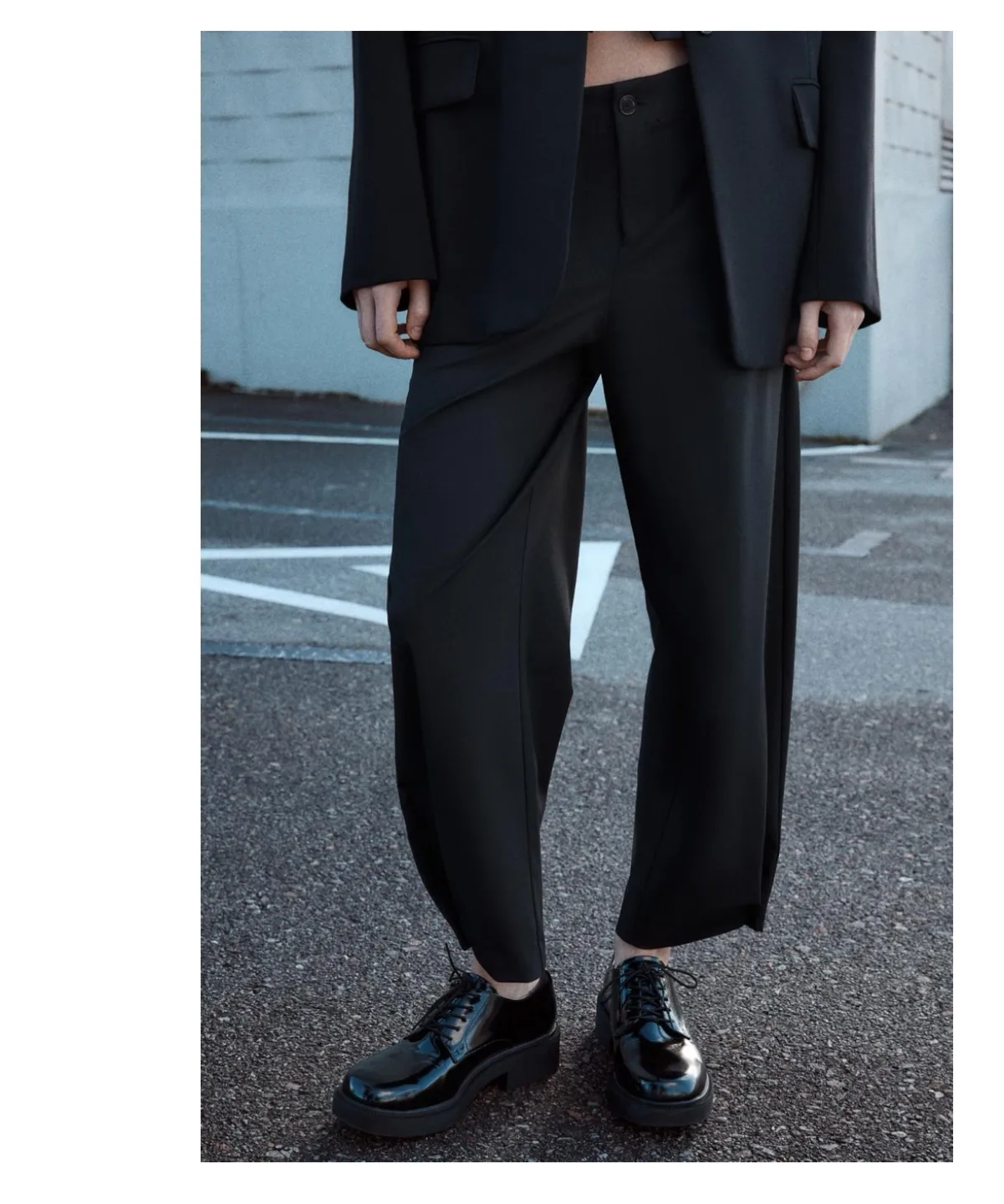 Zara Black Wide-Leg Trousers, XXL thumbnail
