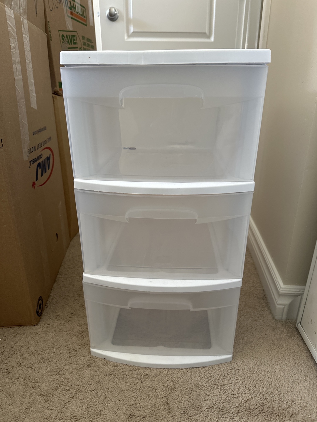 Three-Drawer Plastic Storage Unit