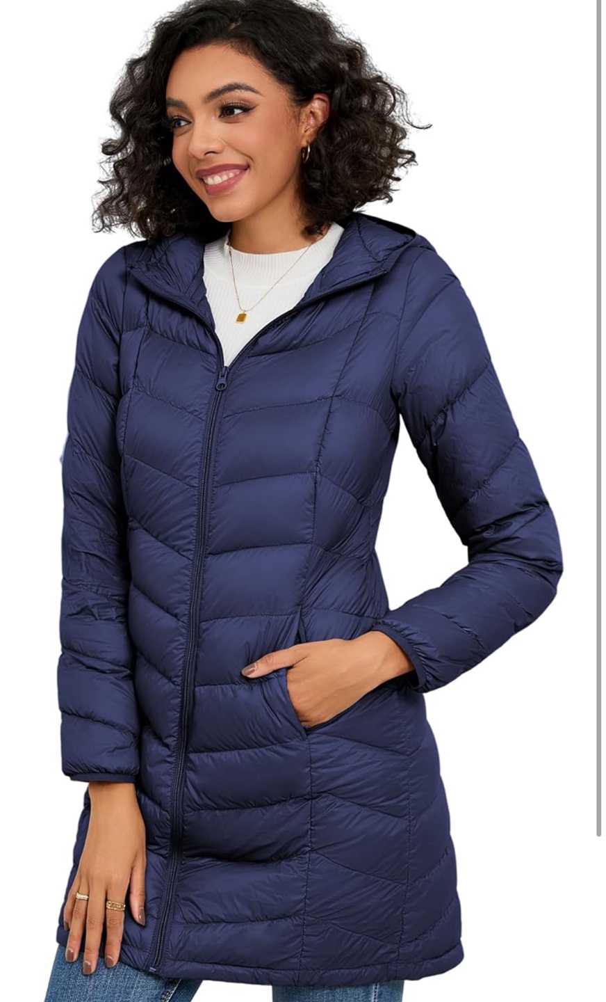 NEW! Women's Packable Hooded Jacket - Navy Blue - photo 2