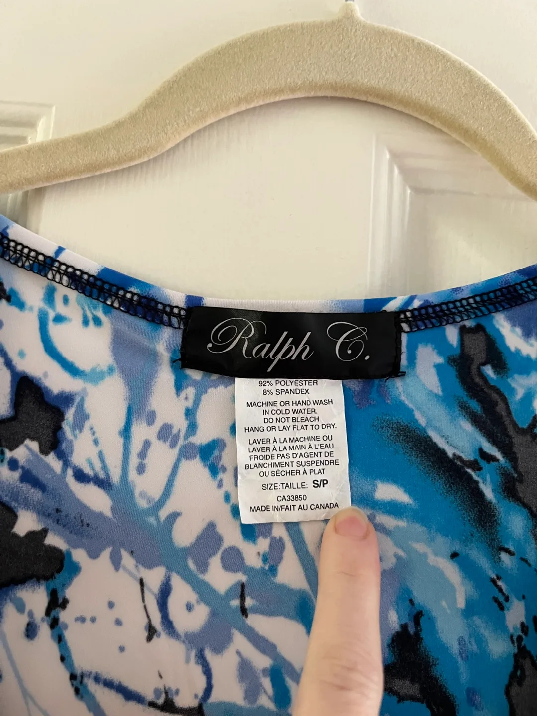 Ralph C. Blue Abstract Print Blouse 🏈 image indicator(2)