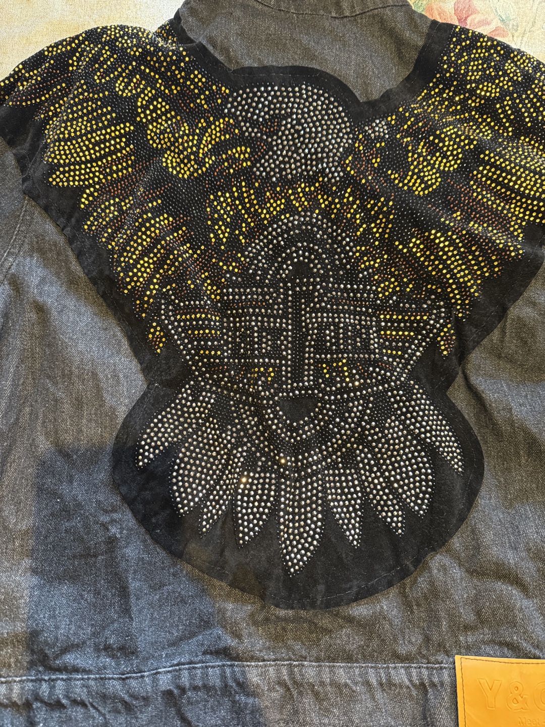 Vintage Y2K Rhinestone Eagle Denim Jacket - photo 5