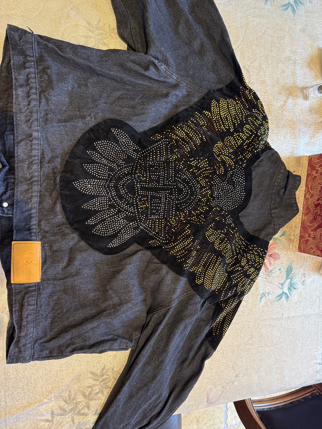 Vintage Y2K Rhinestone Eagle Denim Jacket - photo 2