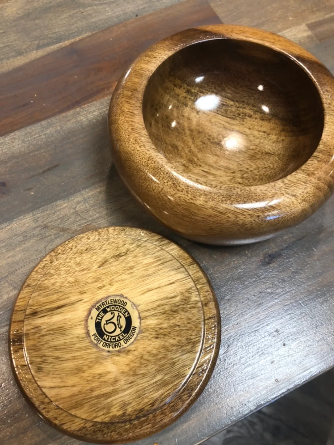 Vintage Myrtlewood Trinket Box image indicator(2)