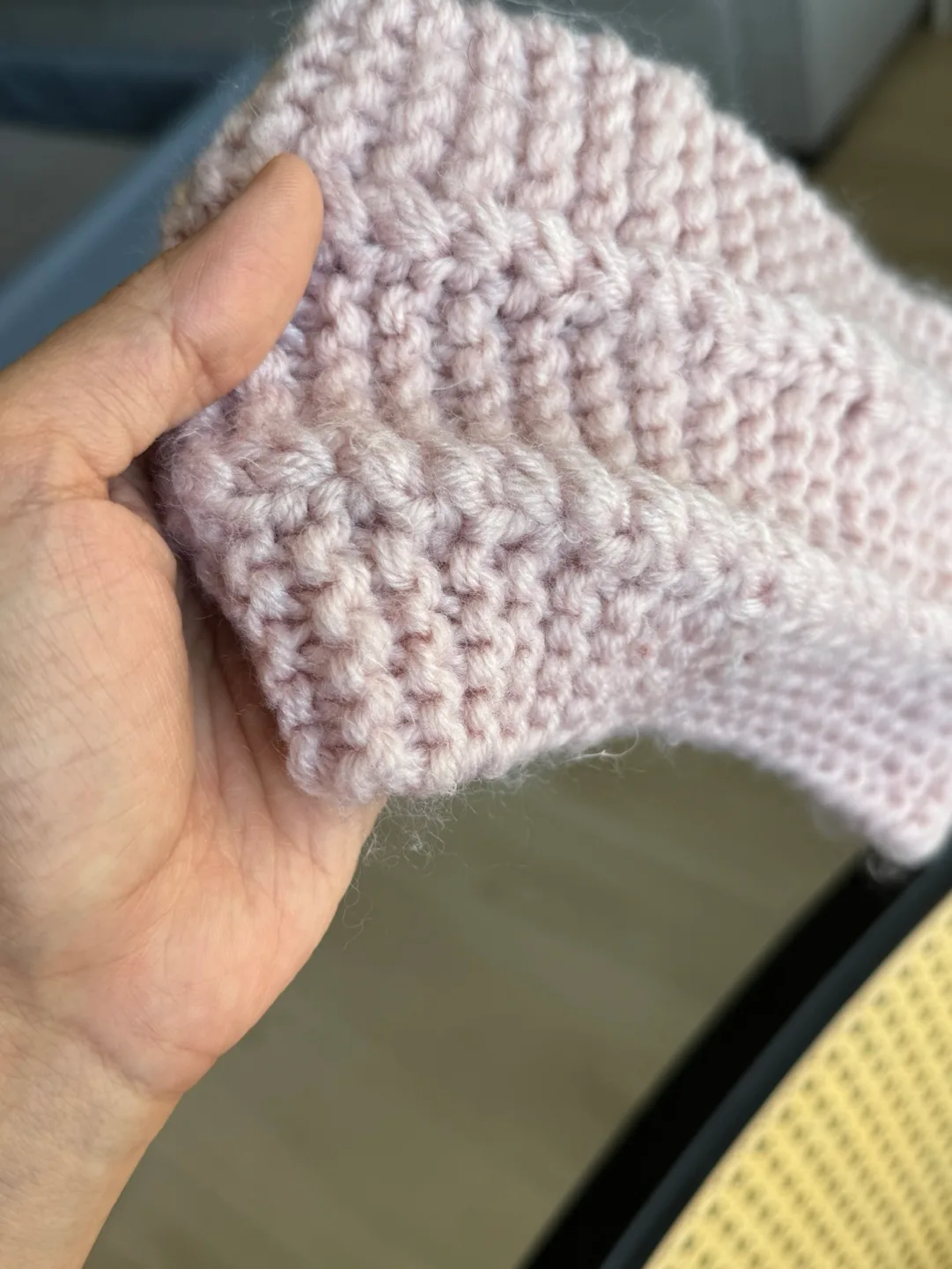 Hand Knitted Blush Pink Ear Warmer Headband🏈 image indicator(3)