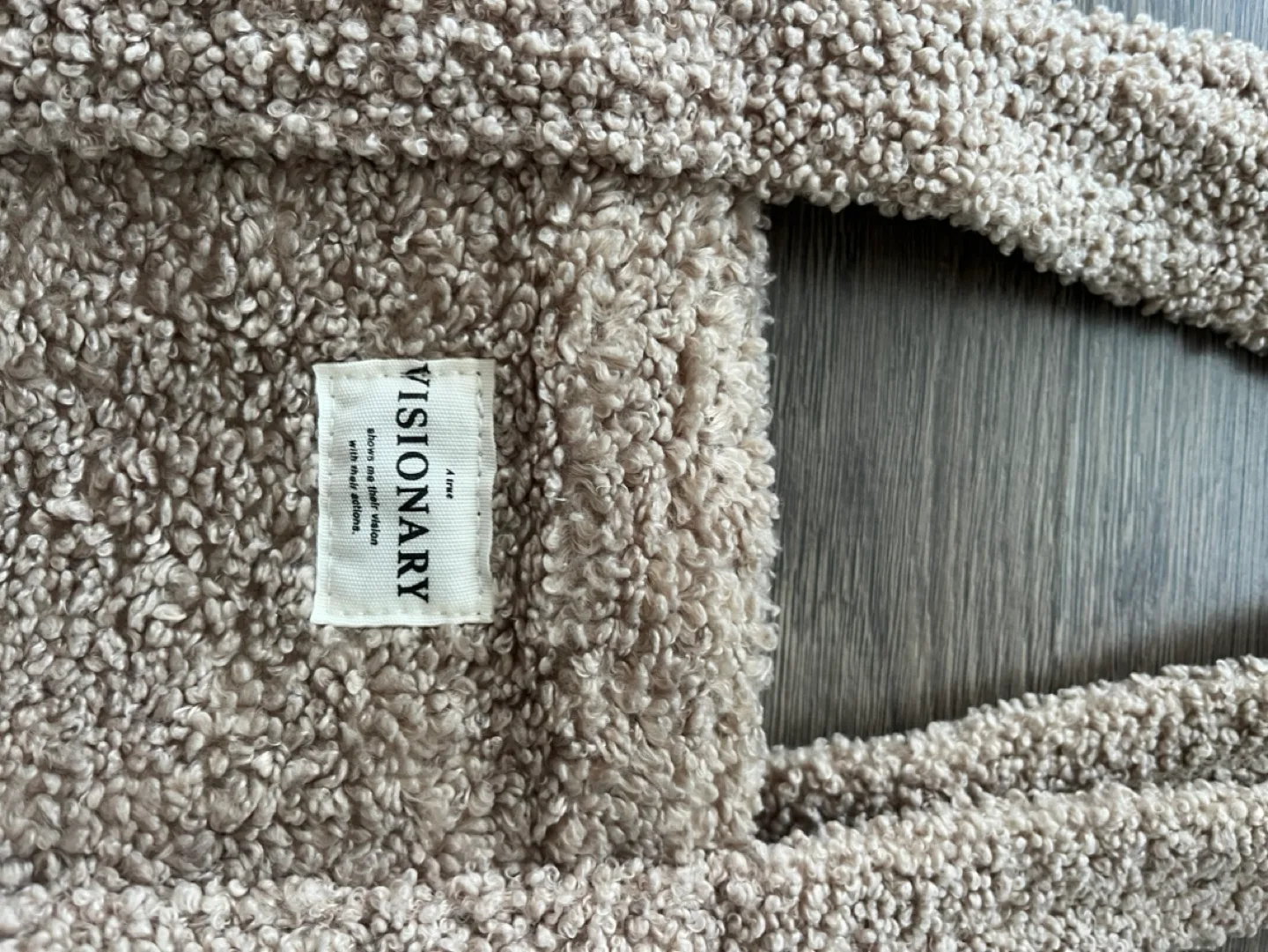 Tan Fuzzy Tote Bag image indicator(2)