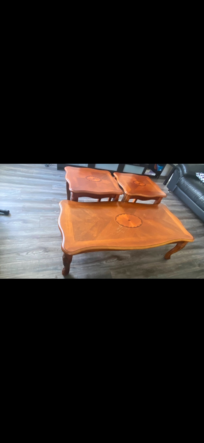 Three-Piece Wooden Coffee Table Set - photo 2