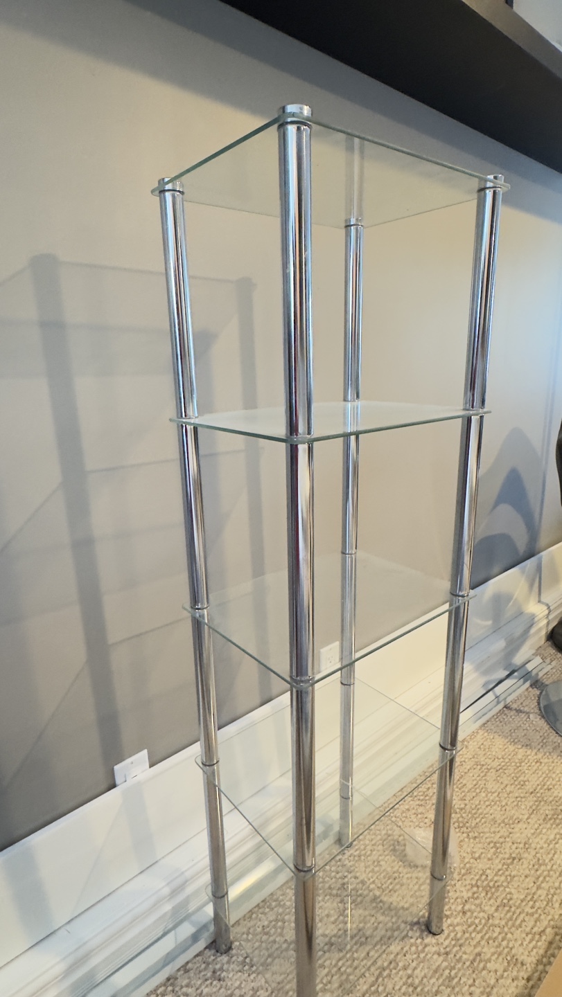 Glass and Chrome 4-Tier Shelf