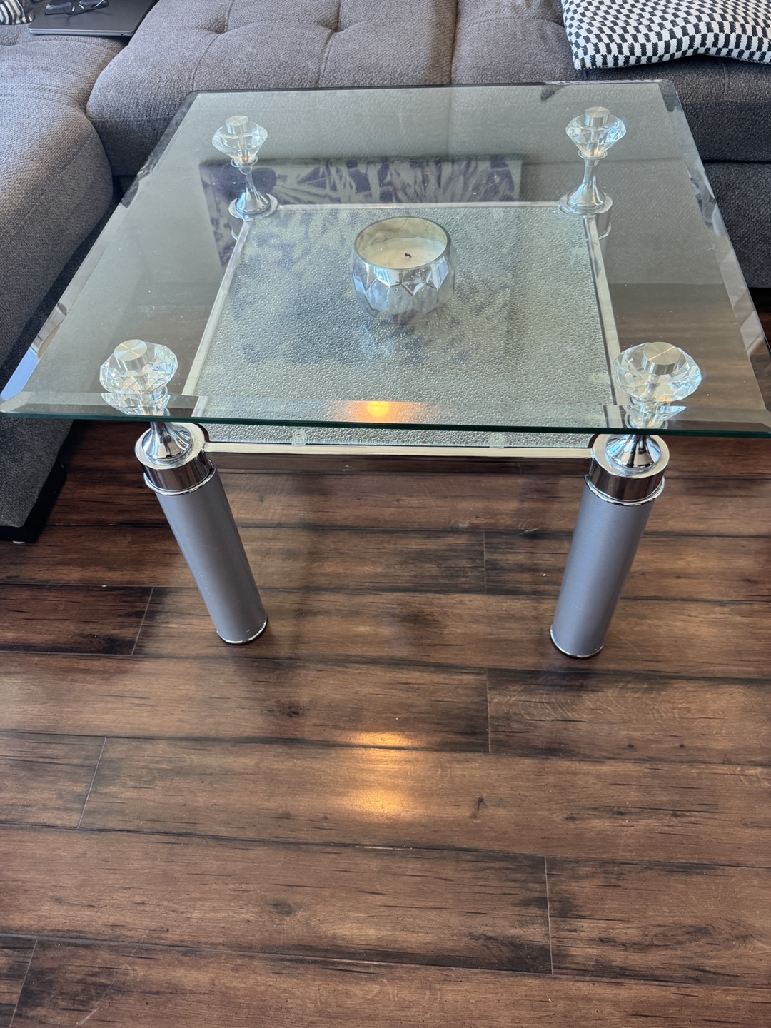 Glass Coffee Table with Chrome Legs - photo 3