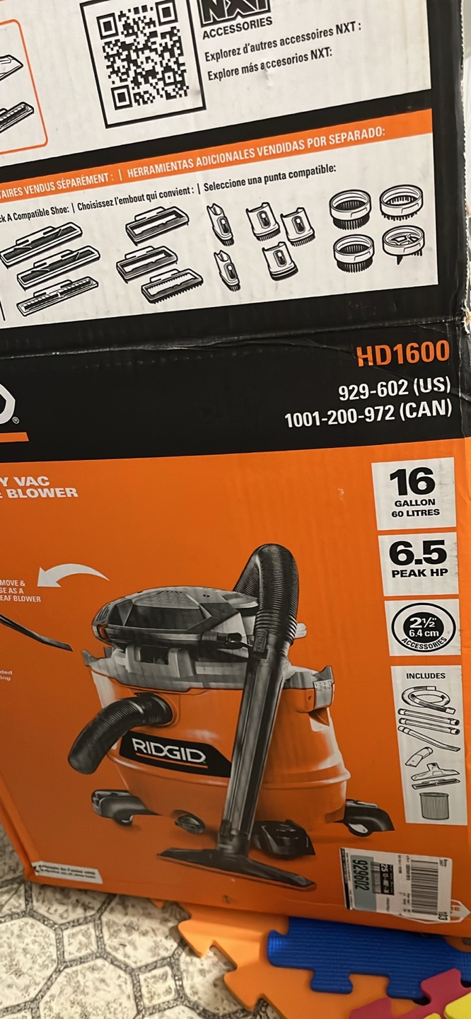 RIDGID 16 Gallon Wet/Dry Vac HD1600 NXT with Detachable Blower