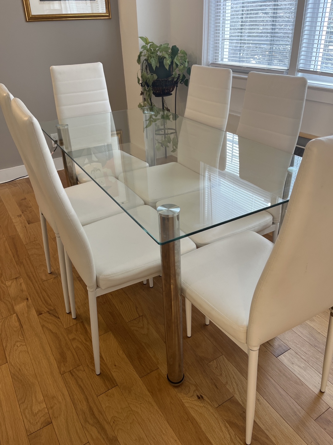 Glass Top Dining Table with 6 Chairs - photo 3
