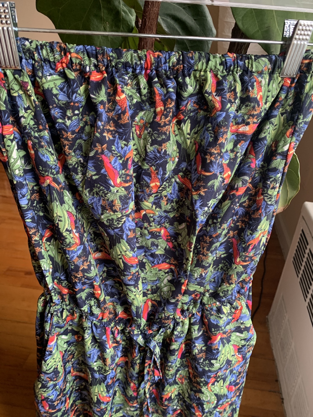 Strapless Tropical Bird Print Jumpsuit - photo 4