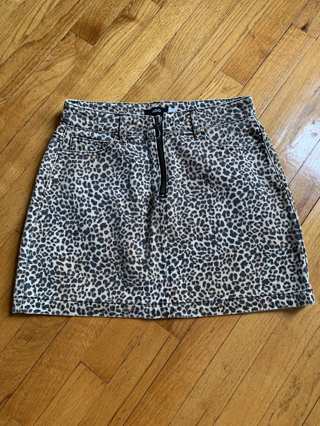 BDG Leopard Print Mini Skirt, Size Small