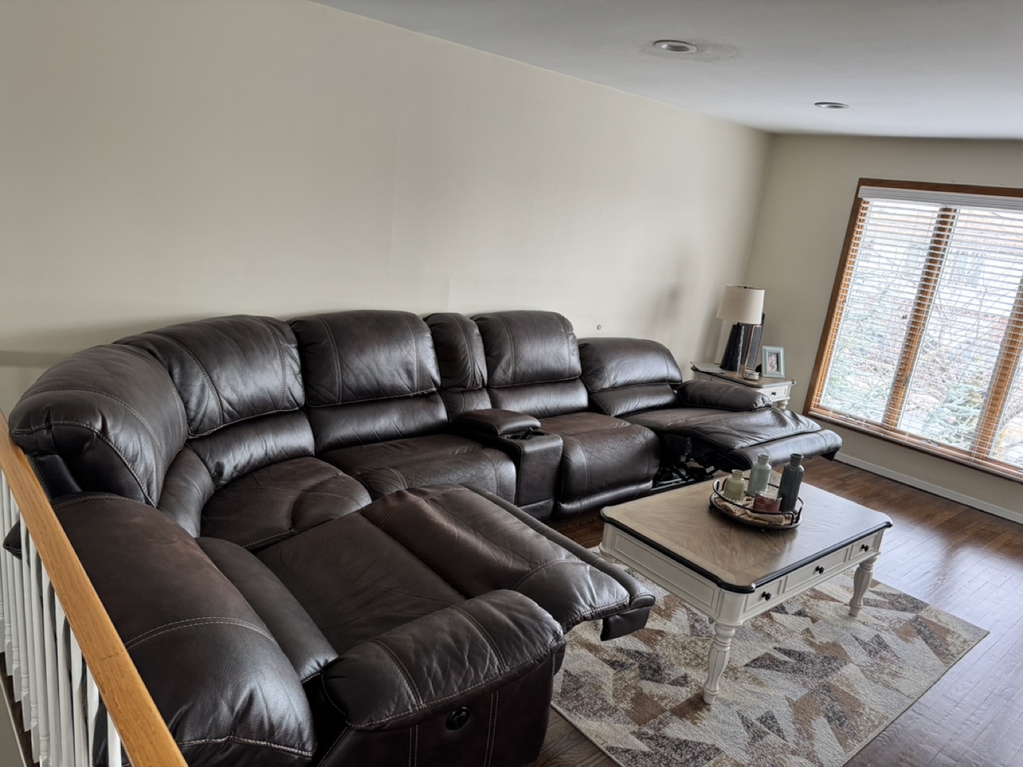 6 pc Brown Leather Sectional Recliner - photo 2