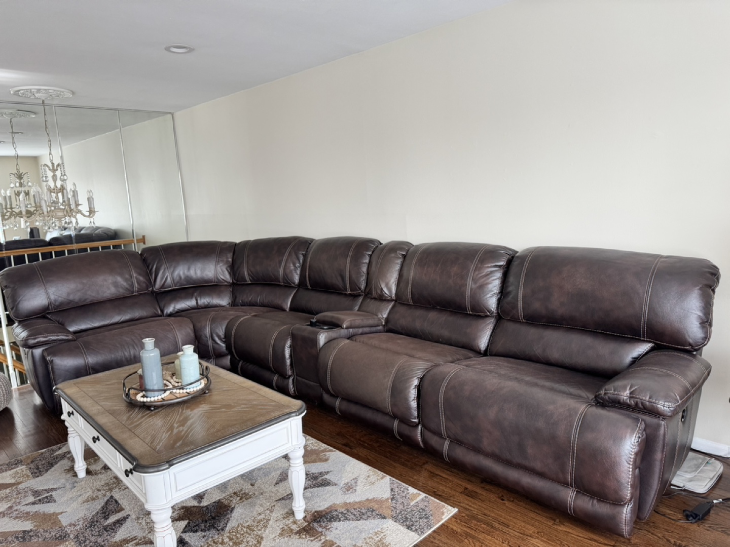 6 pc Brown Leather Sectional Recliner - photo 4