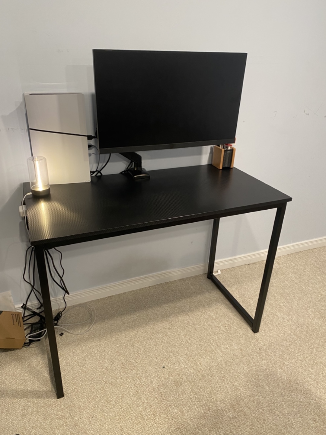 Black Computer Desk with Carbon Fibre Top