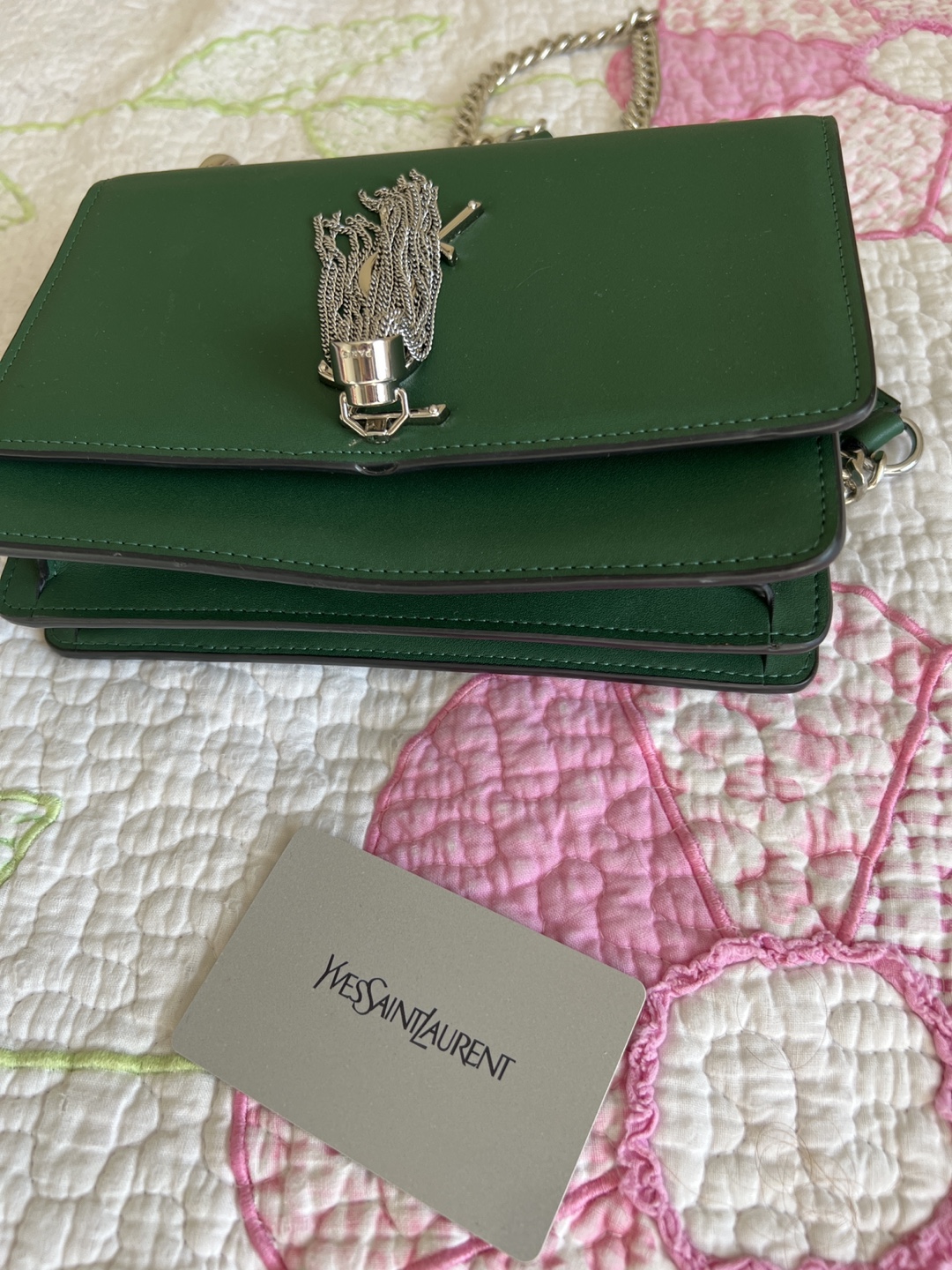 Yves Saint Laurent Green Leather Chain Bag - photo 4