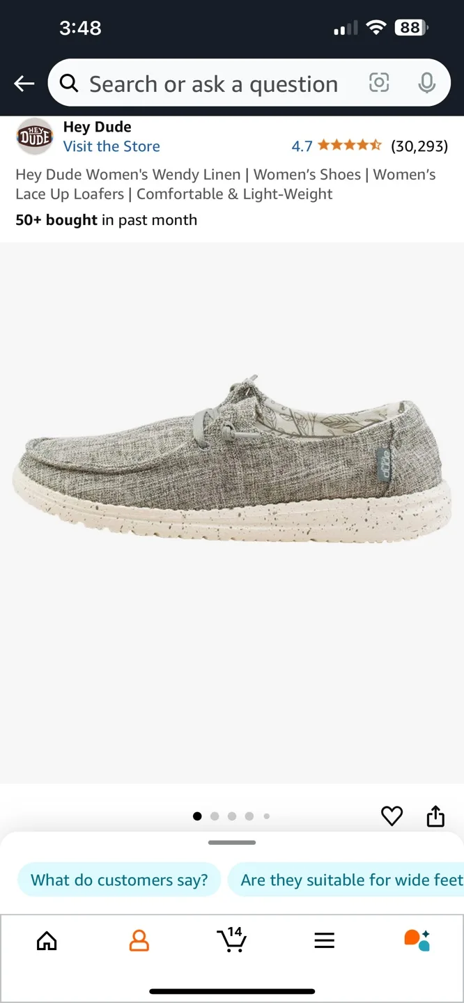 🏈 Hey Dude Wendy Linen Loafers - Size 9 image indicator(2)