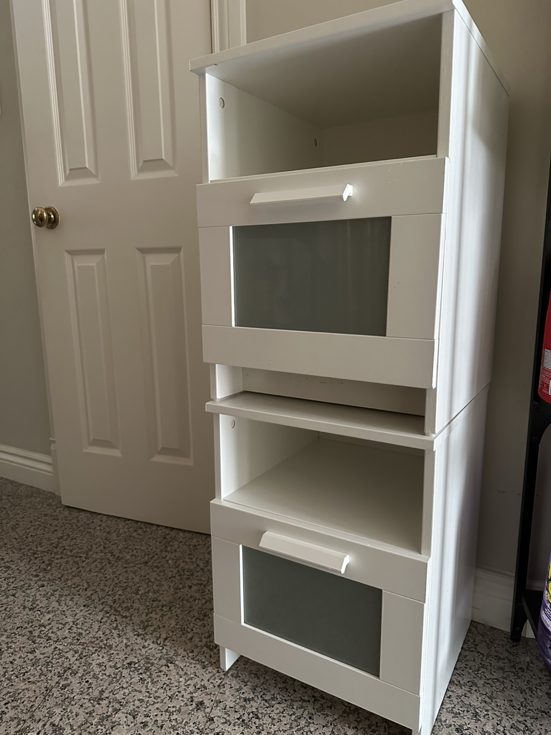 White IKEA Hemnes Nightstand w/ Storage