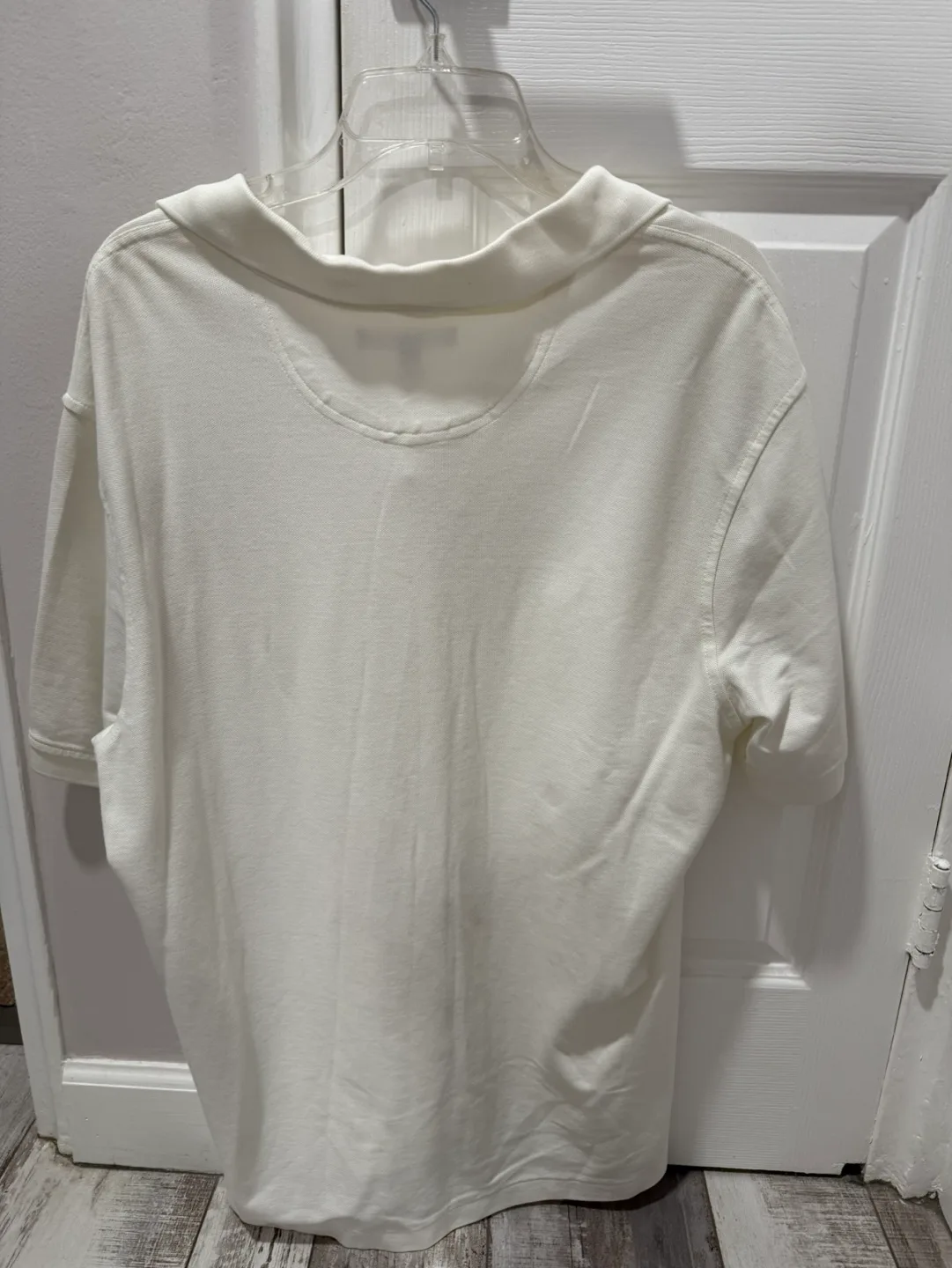 🏈Nordstrom Men's Large White Polo Shirt image indicator(2)