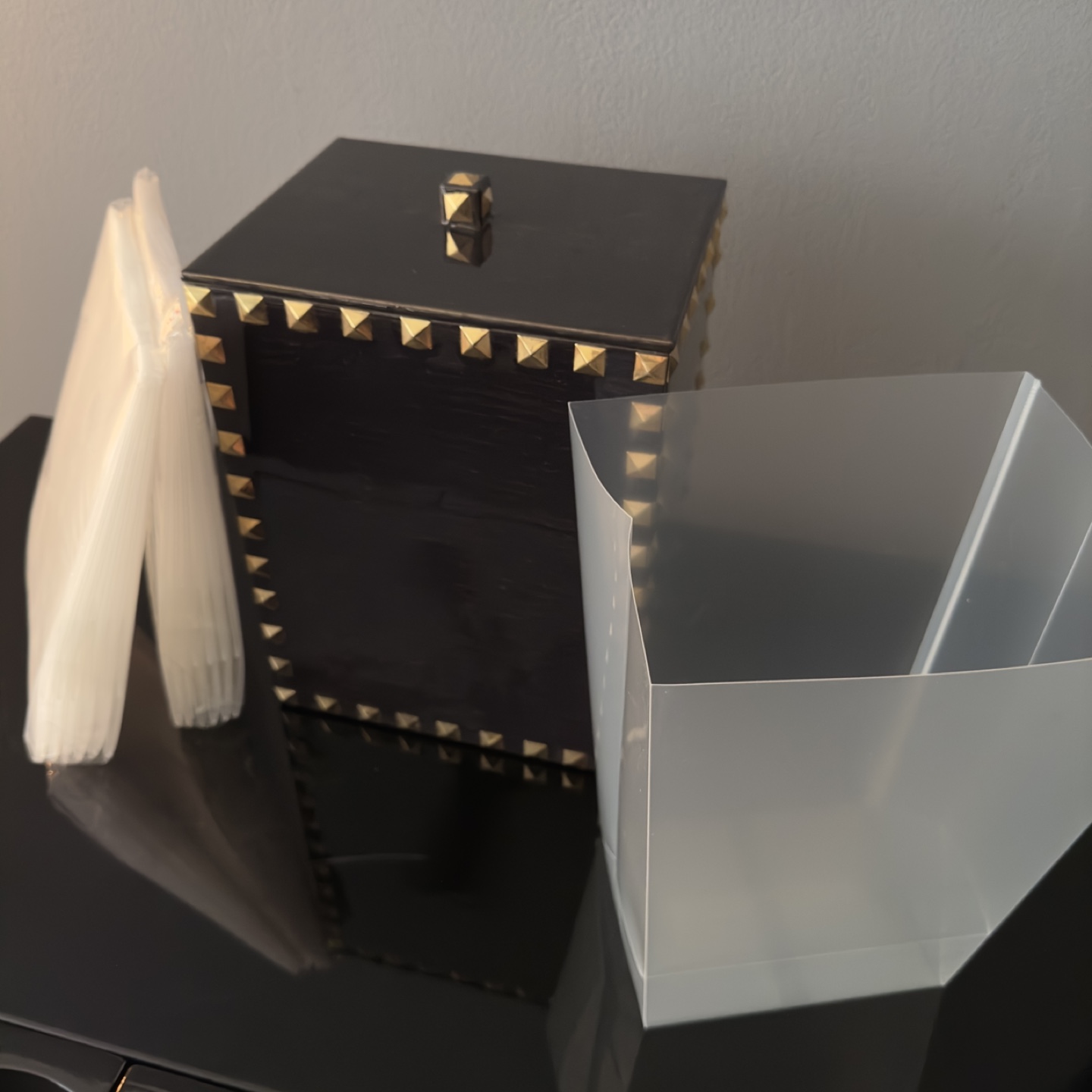 Mike + Ally Magnus Collection Gold Valentino Studded Wastebasket - photo 5