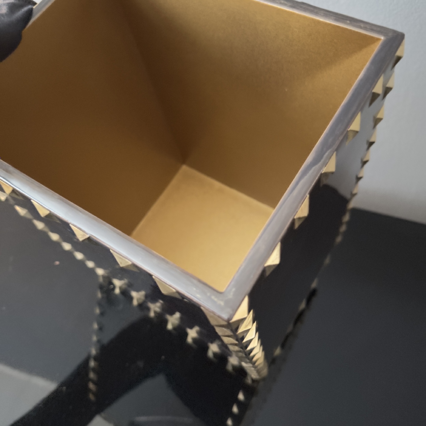 Mike + Ally Magnus Collection Gold Valentino Studded Wastebasket - photo 4