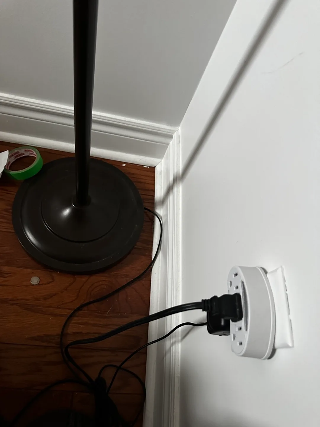 Vintage Floor Lamp with White Shade with foot switch image indicator(4)