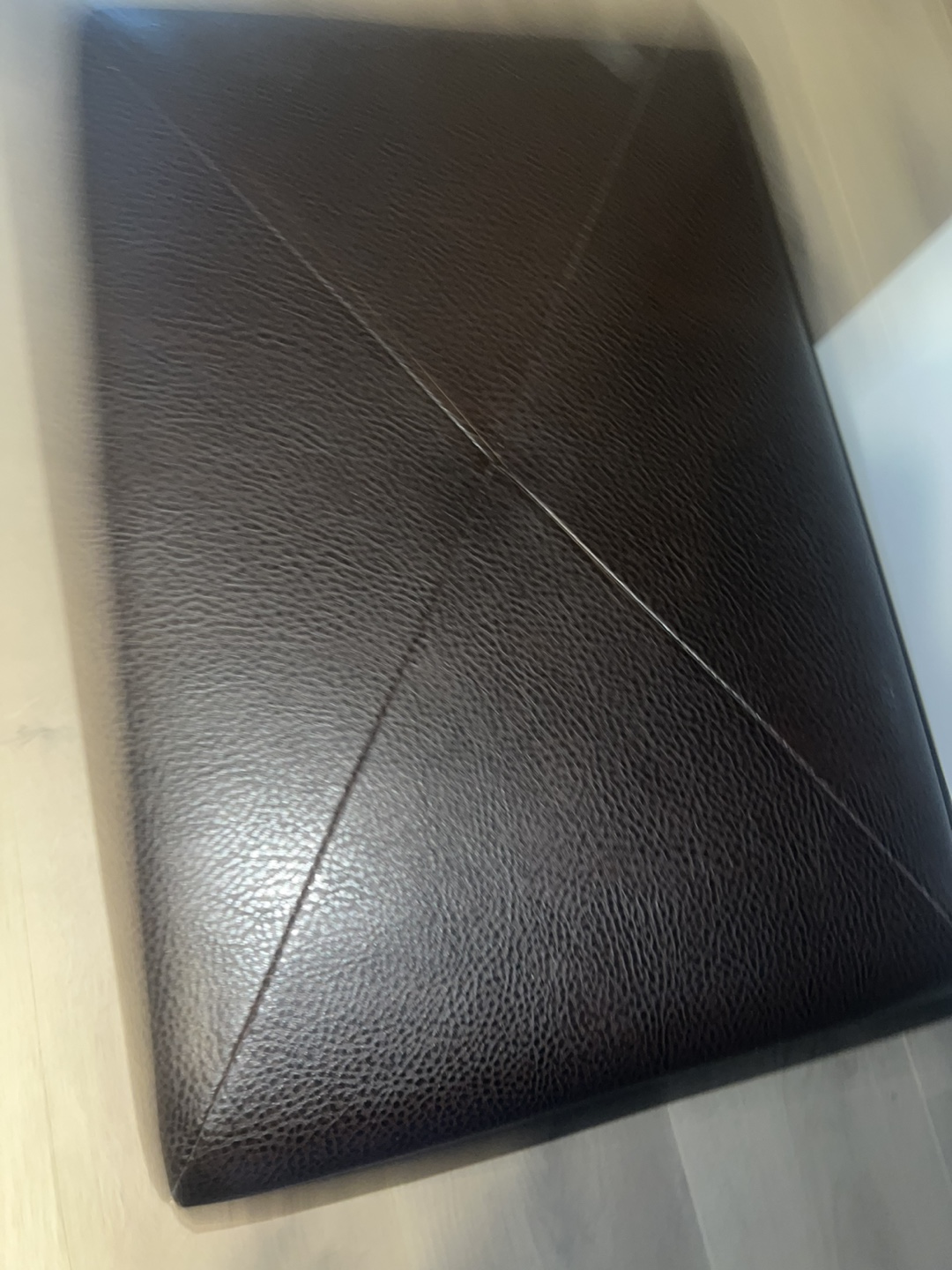 Brown Leather Storage Ottoman - photo 2