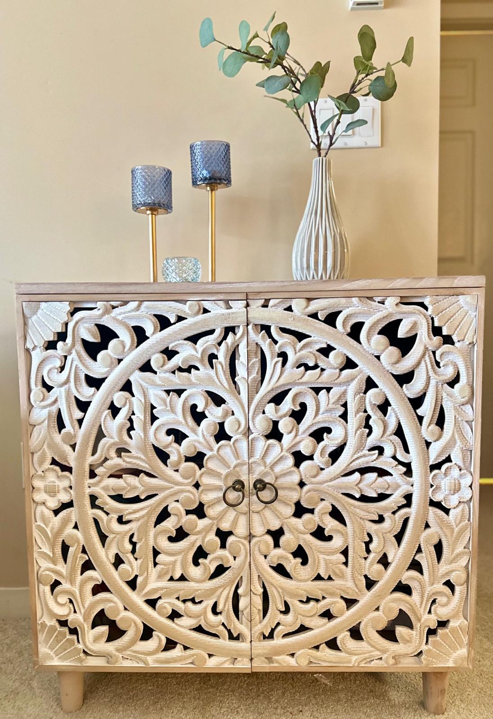 Intricate Carved Wooden Cabinet