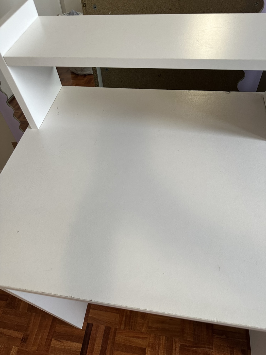 White Computer Desk with Hutch and Mirror - photo 3